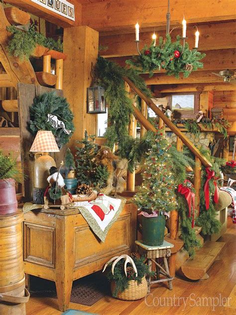 Get a great lodge look by decorating with antlers, plaid and log-themed accessories, and ...