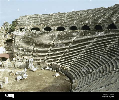 Side. Ruins of the roman Theatre. 2nd century AD. Anatolian Peninsula Stock Photo - Alamy