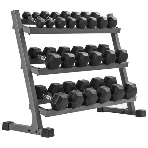 Buy XMark Hex Dumbbell Set 5 lb to 50 lbs and Storage Rack or Dumbbell Storage Rack Online at ...