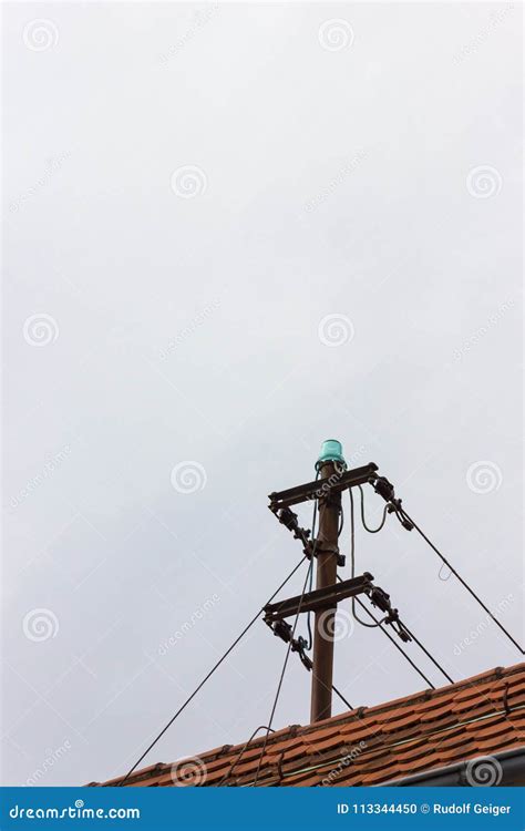 Antenna on Rooftop of a Historical Vintage Building Stock Photo - Image ...