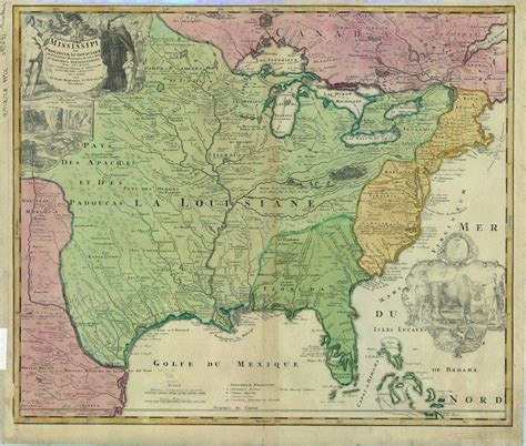 1687 map of Louisiana and Mississippi Vintage Wall Art, Vintage Map ...