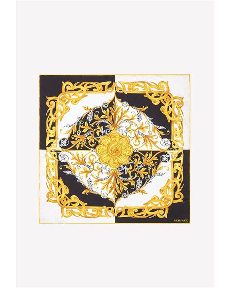 Versace Silk Bandana With Barocco Acanthus Print in Black - Lyst