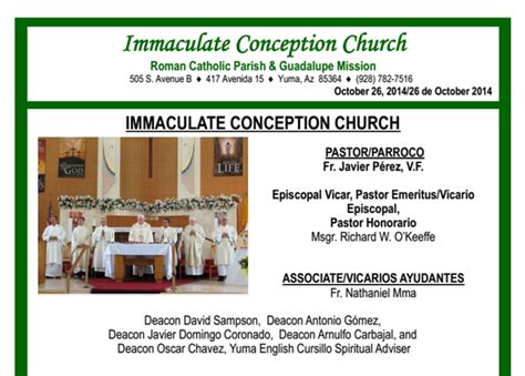 Immaculate Conception Church Bulletin - Immaculate Conception Catholic ...