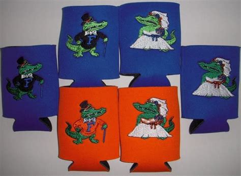 Florida Gator Wedding Koozies Albert & Alberta Get Married (Pair) | Wedding koozies, Affordable ...