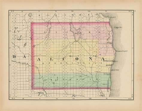 ALCONA COUNTY, Michigan 1873 Map - Replica or Genuine Original