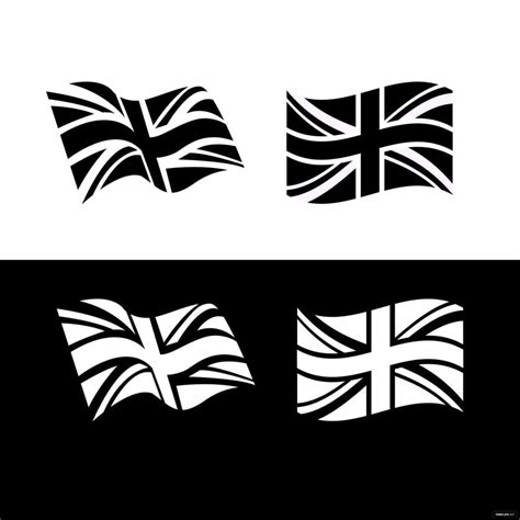 Black And White UK Flag Vector in Illustrator, SVG, JPG, EPS, PNG ...