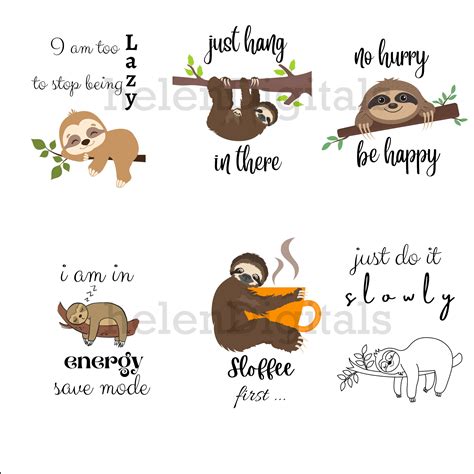 Sloth Moth Svg Sloth Svg Sloth Clip Art Bundle Funny Sloth Svg Bundle ...