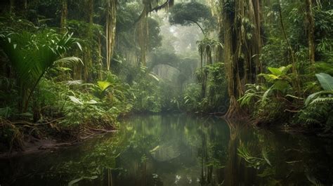 River In A Tropical Rainforest In Brazil Background, The Amazon Rainforest Pictures, Rainforest ...