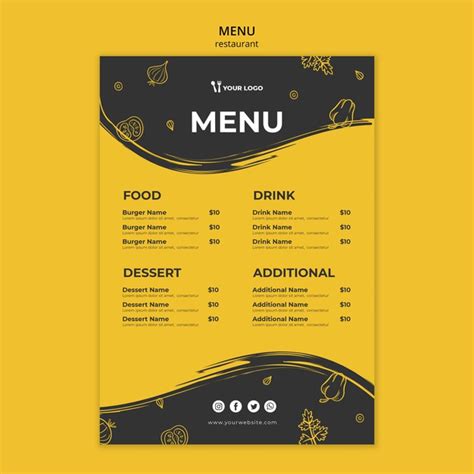 Freepik – Restaurant menu template Free Psd [PSD] – Pikdone