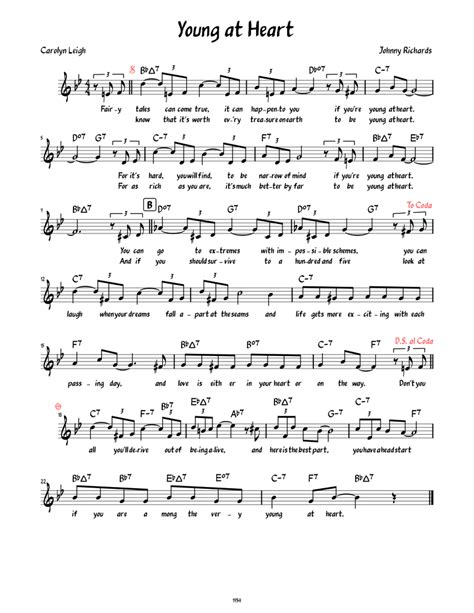 Young at Heart (Lead sheet with lyrics ) Sheet music for Piano (Solo ...