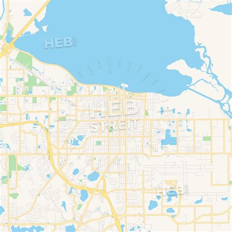 Empty Vector Map Of Sanford, Florida, Usa | Maps Vector Downloads ...