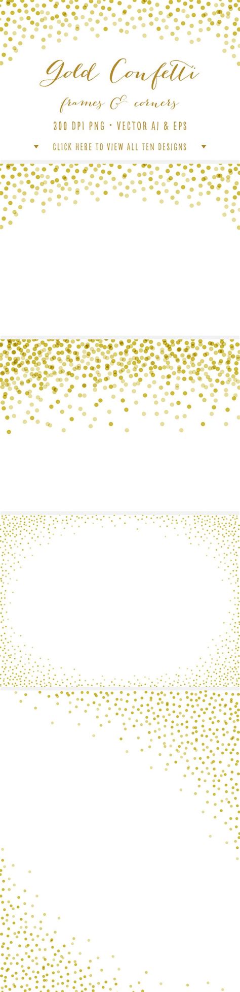 Gold Confetti Clipart Confetti Border Gold Confetti