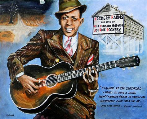 Robert Johnson Mississippi Delta Blues Painting by Karl Wagner