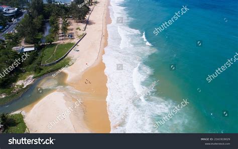 Aerial View Sandy Beach Waves Beautiful Stock Photo 2161919029 ...