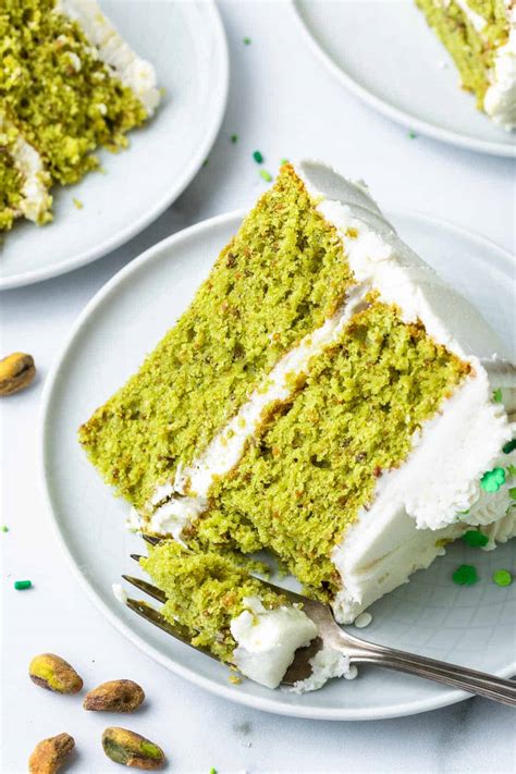 Pistachio Cake with White Chocolate Frosting - Simply Whisked