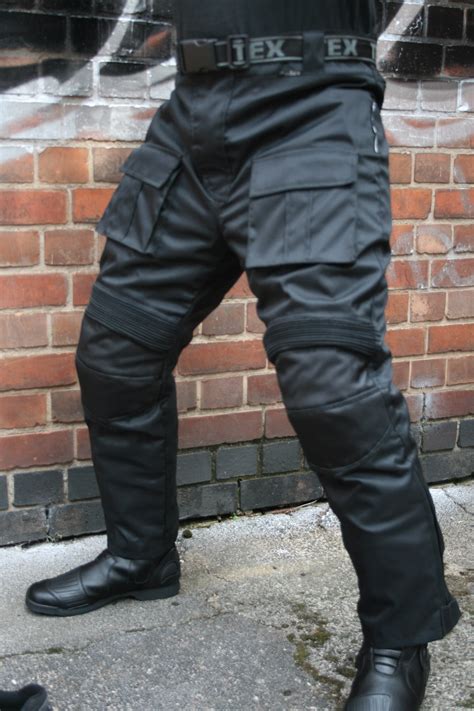 CE Armoured Waterproof Police Style Black Motorcycle Bike Trousers ...