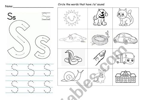 Jolly phonics S - ESL worksheet by paulagarciazgz