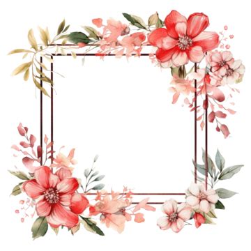 Rectangle Frame With Flowers, Frame, Leaf, Flower PNG Transparent Image and Clipart for Free ...