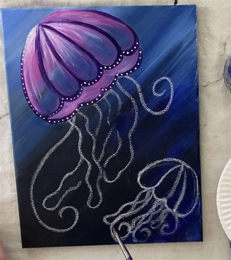 How To Paint A Jellyfish | Jellyfish painting, Acrylic painting canvas, Happy paintings