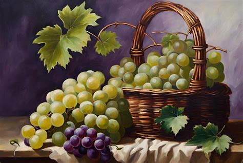 Grapes In Wicker Basket Free Stock Photo - Public Domain Pictures