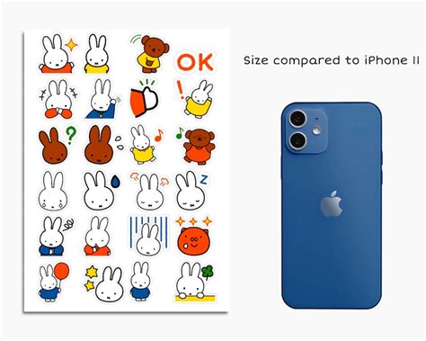 24 Miffy Stickers Pack Kawaii Cute Decoration Adorable Cuties Gift for Girlfriend Mom Grandma ...