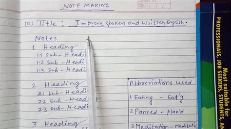 Note Making Examples In English Class 12 Cbse