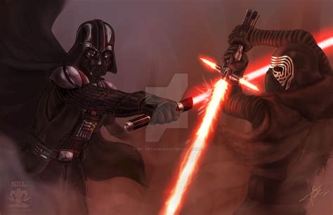 Darth Vader vs Kylo Ren by SEL-artworks on DeviantArt