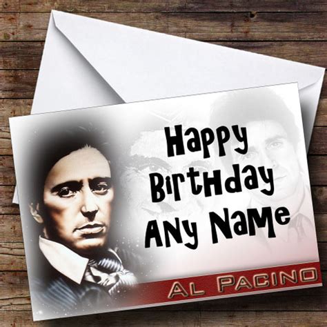 Al Pacino Personalised Birthday Card - The Card Zoo