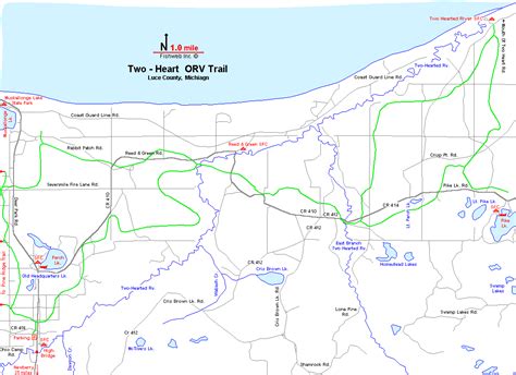 Two Heart ATV ORV OHV Motorcycle Off road Trail Map Luce County ...