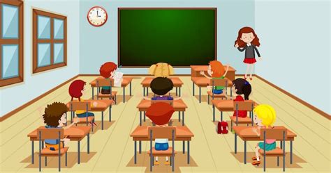 Free Vector | Student in classroom template