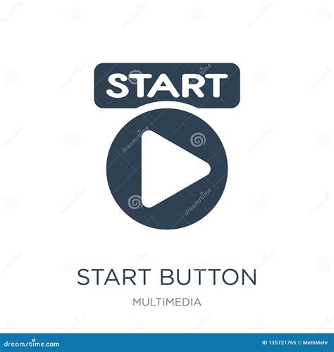 Start Button Icon in Trendy Design Style. Start Button Icon Isolated on ...