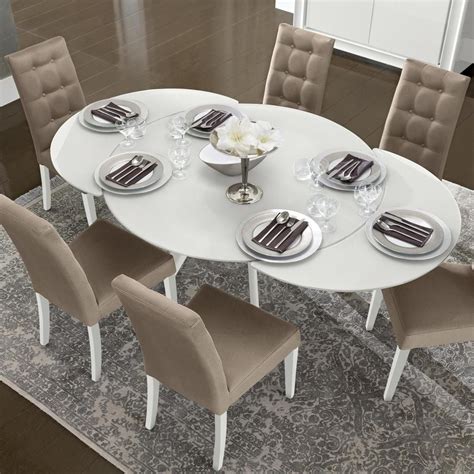 Bianca White High Gloss & Glass Round Extending Dining Table 1.2-1.9m ...