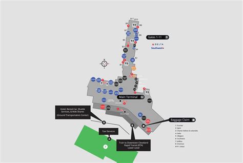 Cleveland Airport Terminal Map Gates