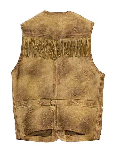 RRL & Co. Deerskin Utility Vest - Gold Outerwear, Clothing - WRRLL20384 | The RealReal