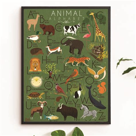 'Animal Alphabet' Art Print By Red Gate Arts | notonthehighstreet.com