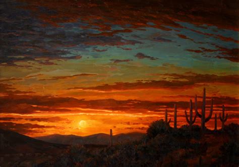 Giclee' canvas print Western Impressionistic Arizona Desert Sunset Landscape #198782 | Fine Art ...