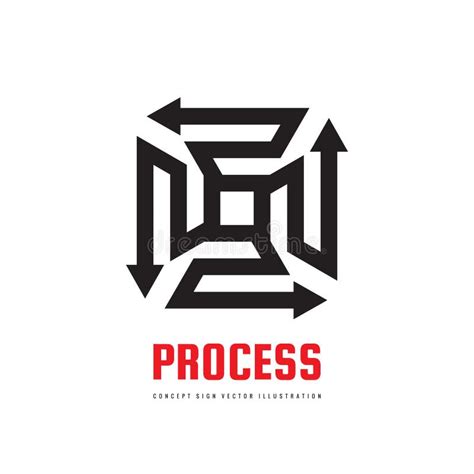 Process - Concept Business Logo Template Vector Illustration. Abstract Arrows Dynamic System ...