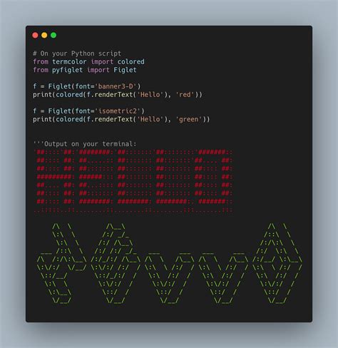 Prettify your Terminal Text With Termcolor and Pyfiglet | by Khuyen Tran | Towards Data Science