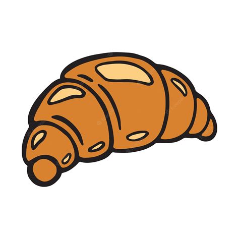 Premium Vector | Cute hand drawn croissant Color image of croissant ...