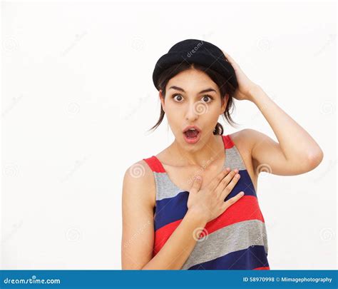 Beautiful Girl with Surprised Reaction on Face Stock Photo - Image of ...