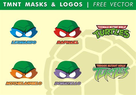 TMNT Masks Logos Free Vector 95694 Vector Art at Vecteezy