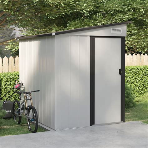 Storage Shed 5X7ft, Outdoor Lean-to Metal Storage Sheds with Pent Roof - Walmart.com