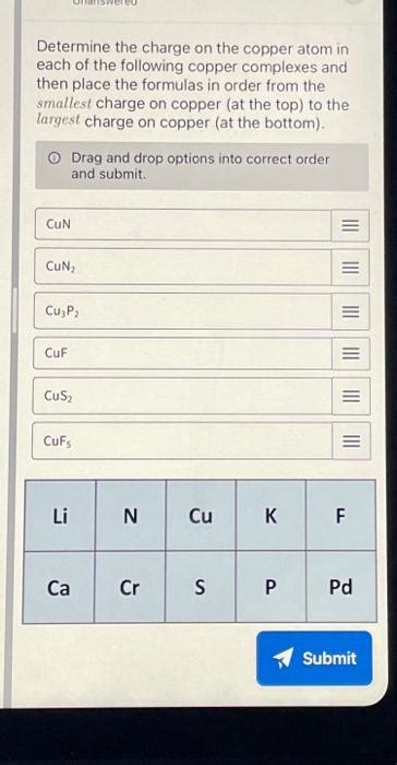 Solved Determine the charge on the copper atom in each of | Chegg.com