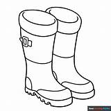 Boots Rain Drawing Kids Spring Crafts Coloring Printable Template  sketch template