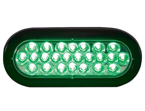 Green 6 Inch Oval Recessed LED Strobe Light with Quad Flash » TruckOrTrack.com