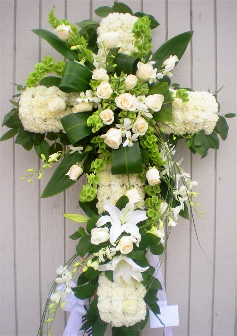 Funeral Flowers Cross Arrangement - Sympathy Funeral Flower Stand Yellow Cross Arrangement Fg ...