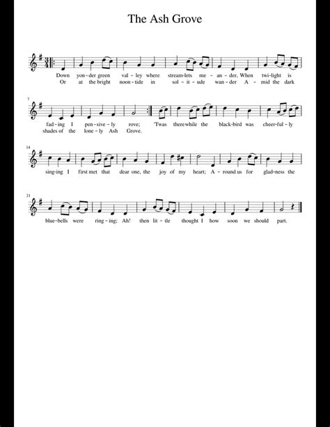 The Ash Grove sheet music download free in PDF or MIDI