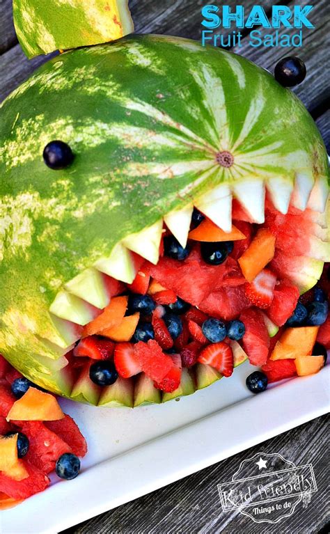 Awesome Shark Fruit Salad for a Shark Themed Party Food Idea