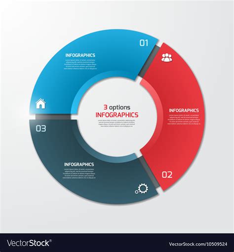 Pie chart infographic template 3 options Vector Image