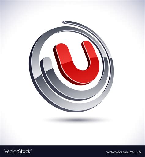 3D u letter icon Royalty Free Vector Image - VectorStock